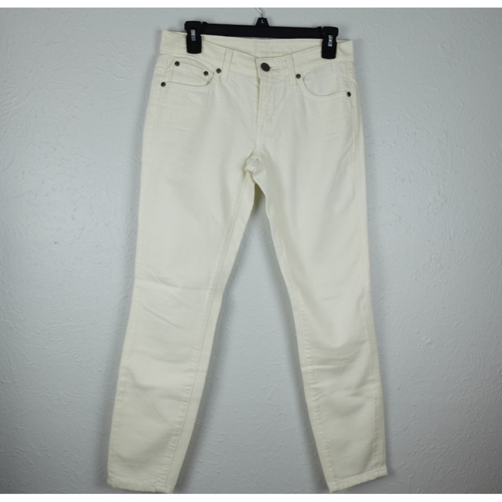 Fossil Jeans‎ 27 Womens White Denim  Crop Casual Logo Mid Rise 5 Pockets K2